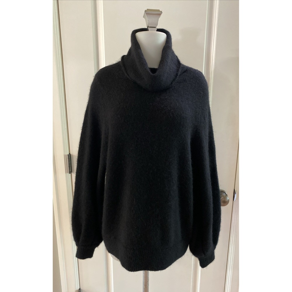 ARITZIA The Group Babaton Alpaca Wool Cowl Neck Black Sweater Size M Cozy